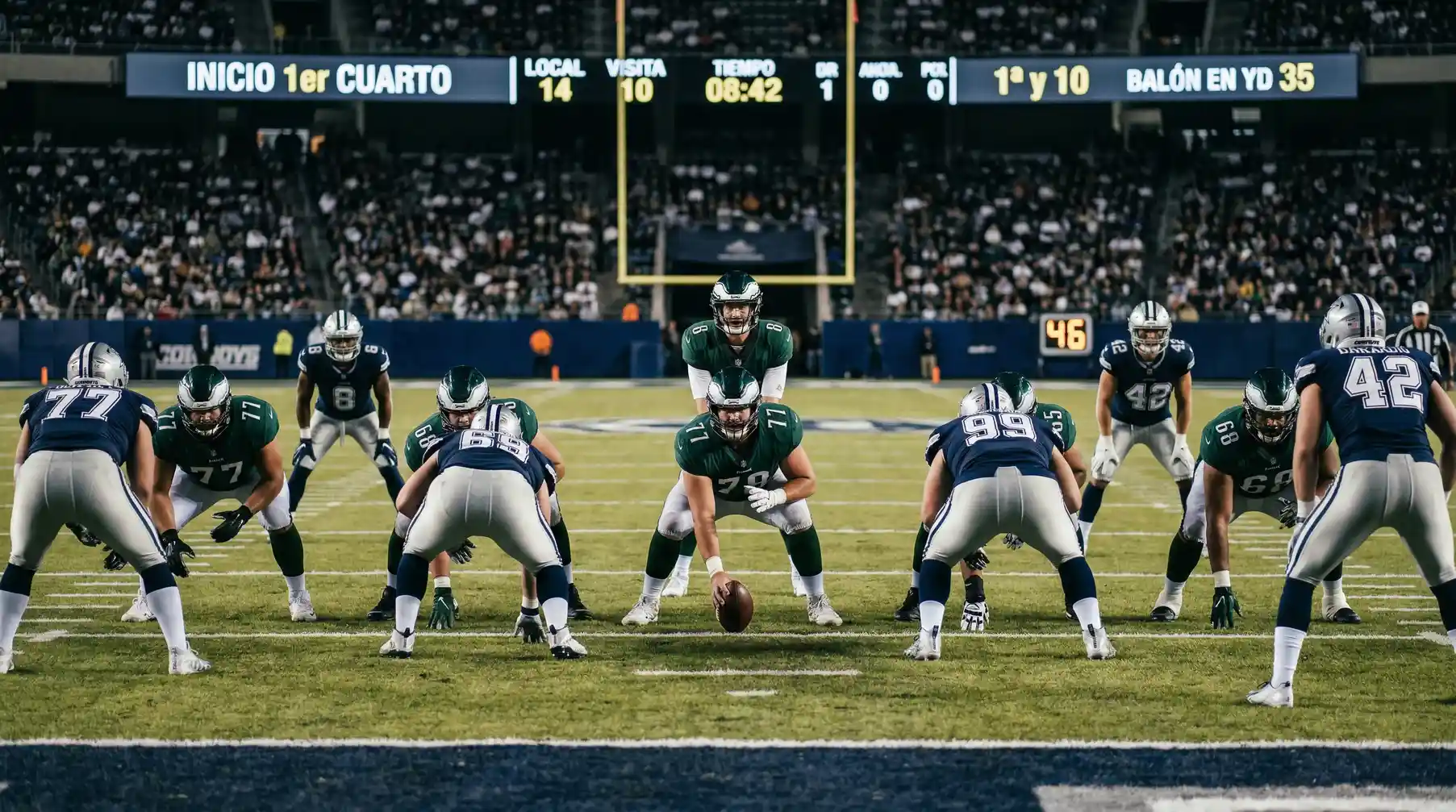Tablero de estadísticas NFL mostrando porcentajes de victorias de favoritos con gráficos de barras